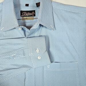 Rafter C Pro Flex 45 Shirt Mens Large Blue Geometric Long Sleeve Button Up